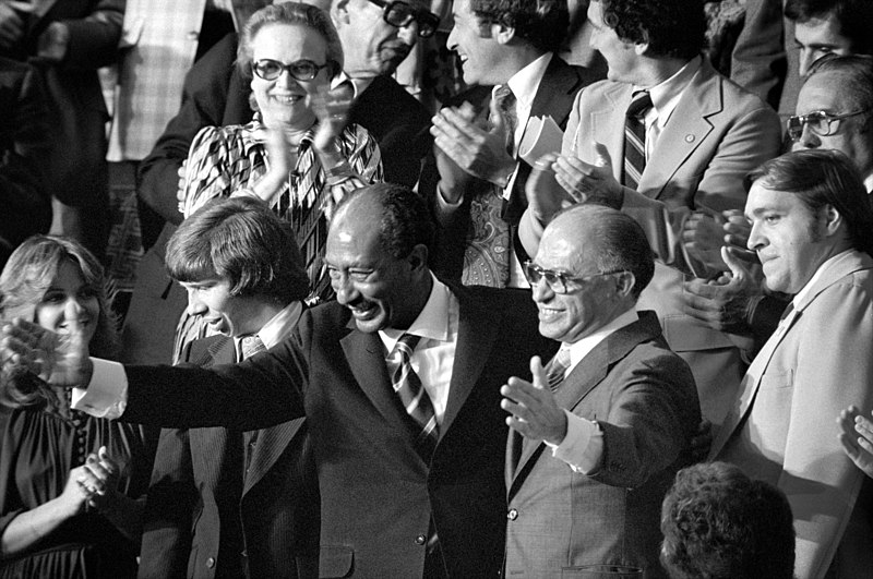 Anwar Sadat and Menachem Begin during a Joint Session of Congress for the Camp David Accords Announcement