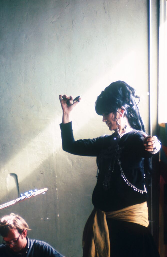 Jamila playing finger cymbals (1968).