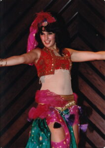 Suhaila performing in a costume inspired by a design by Leon Bakst (1980).