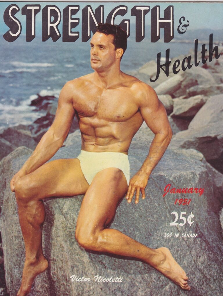 Victorio Nicoletti on the cover of Strength & Health magazine (January 1951).