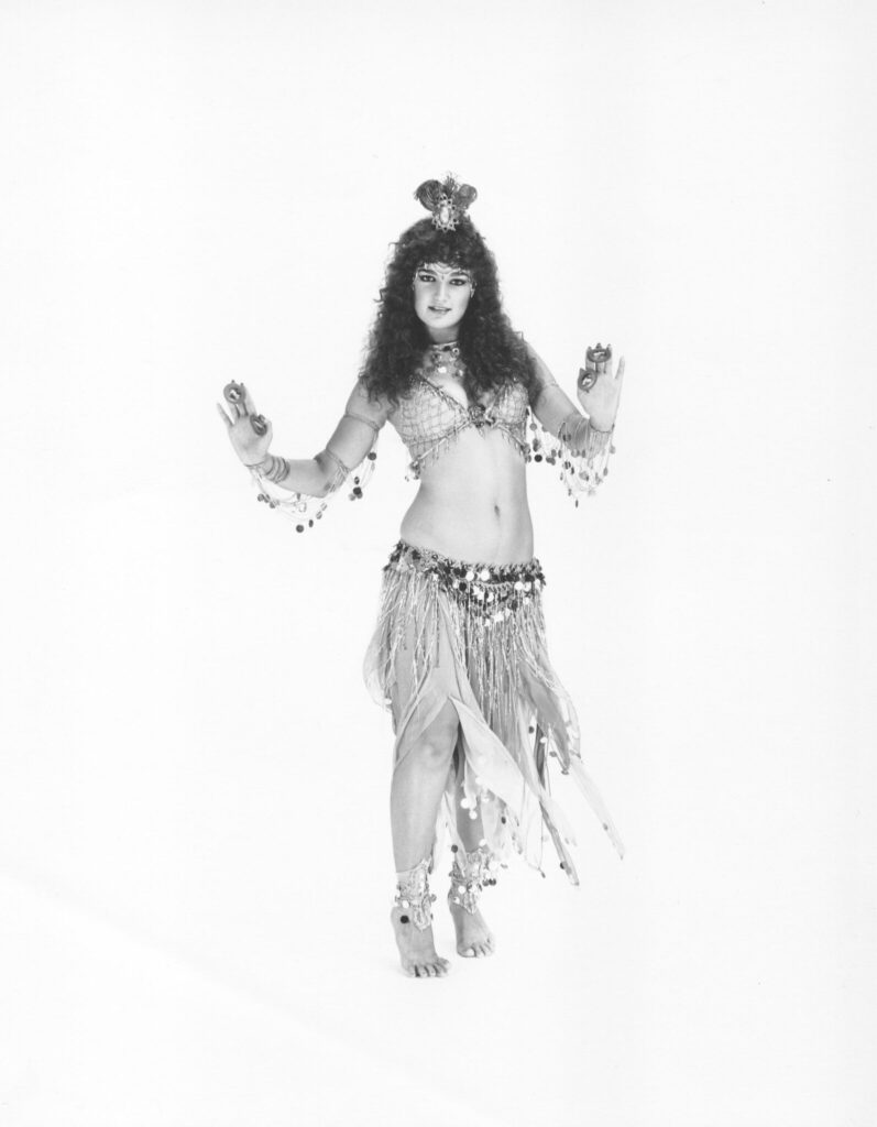 Suhaila Salimpour photographed around 1984 by Romaine Studio. Suhaila's costume was created by Sandra Woodall, a Bay Area award winning costumer who designed for the San Francisco Ballet.