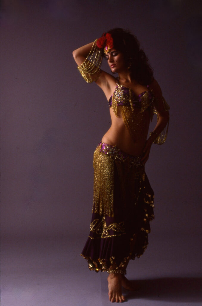 Suhaila Salimpour in 1989 at age 21. Photo by Frances Delia. These images were used for the packaging and promotion of Suhaila's choreography instructional videos that were filmed in Spring 1990 and published in 1991.