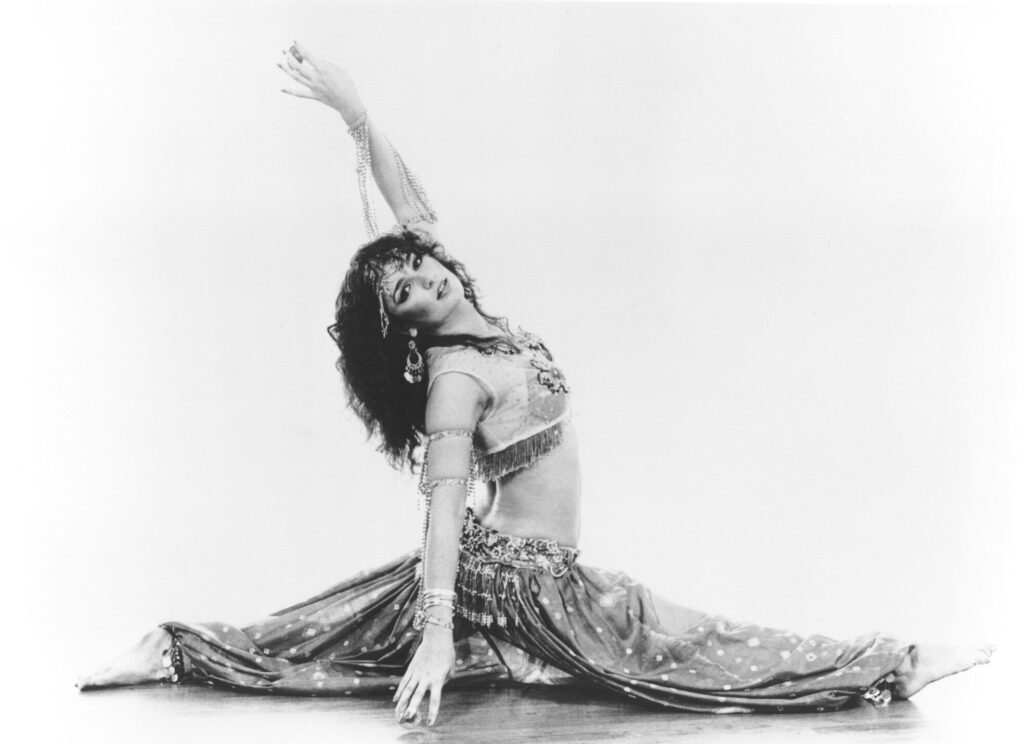 Suhaila Salimpour photographed around age 15 (1983) by the photographer for the San Francisco Ethnic Dance Festival. Suhaila's costume was inspired by a Leon Bakst costume sketch.